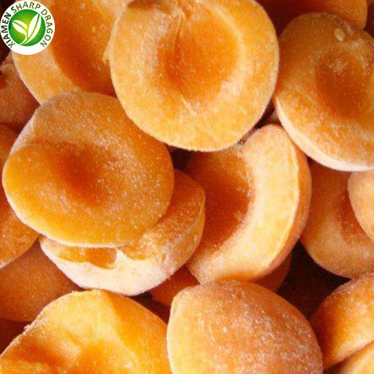 Original apricot image retained to show how freezing bridges short regional harvests Pitted frozen apricot halves representing preserved harvest supply